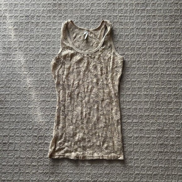 Color Story Womens Medium M Sleeveless Tank Top Cami Floral Stretch Mesh Y2K 90s - Picture 1 of 8